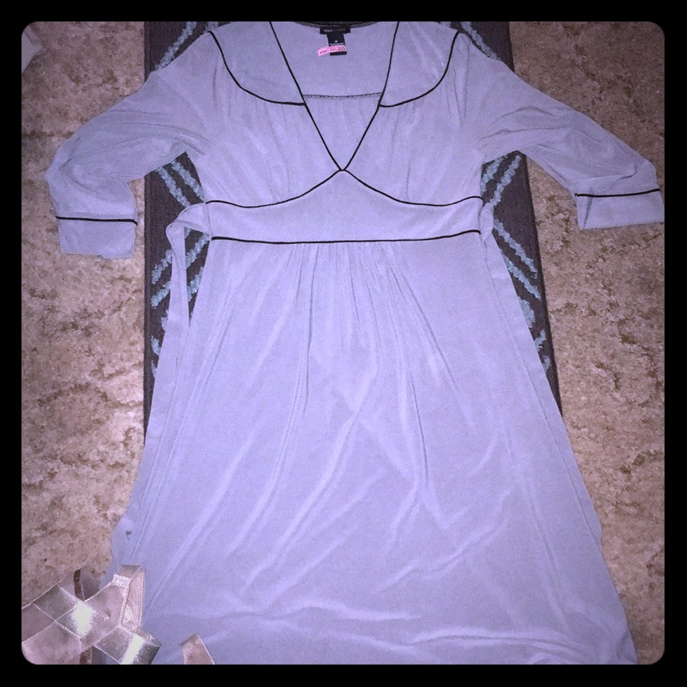 Bcbg Gray Midi  Dress Tie Back Medium